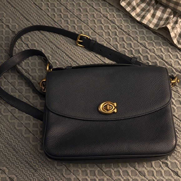 Coach Cassie Navy Pebbled Leather - Picture 1 of 5